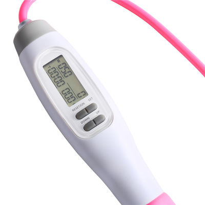 Cuerdas de salto de fitness 2.8m Cuenta de vuelta tiempo de ajuste ASJ-01 Rosa de pérdida de grasa Cuerdas de salto para comercial en el gimnasio en casa