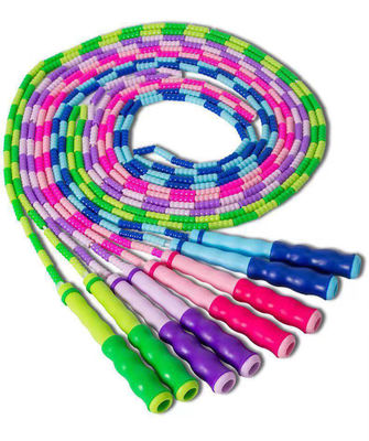 Cable de salto ajustable de bambú amarillo verde para niños y adolescentes Equipo deportivo de ejercicio