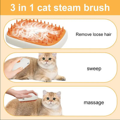 Mayorista 3 en 1 mascota gato eléctrico perro cepillo de limpieza de vapor Peinado de limpieza con spray eléctrico anti-vuelo flotante gato de vapor Brus