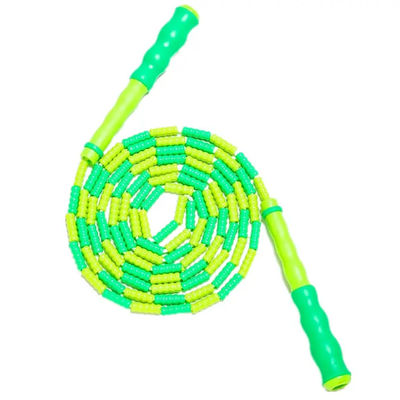 Cable de salto ajustable de bambú amarillo verde para niños y adolescentes Equipo deportivo de ejercicio