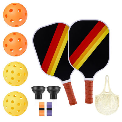 Juego de palas de pickleball de fibra de vidrio para adultos con 2 raquetas, 4 pelotas y bolsa de transporte