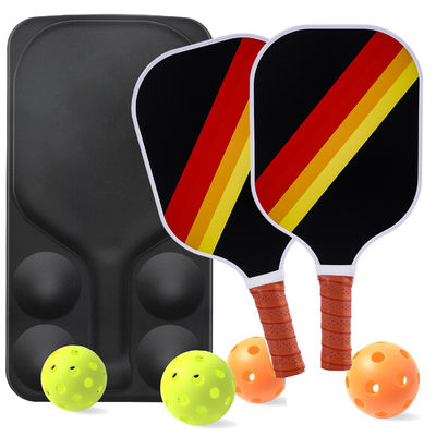 Juego completo de pickleball para adultos con 2 palas de fibra de vidrio, 4 pelotas para exteriores y estuche de transporte
