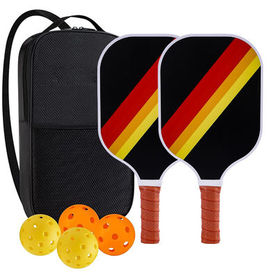 Juego completo de pickleball para adultos con 2 palas de fibra de vidrio, 4 pelotas para exteriores y estuche de transporte