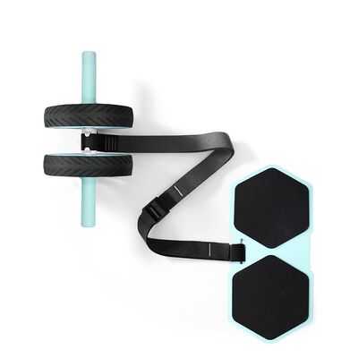 Conjunto de ruedas de rodillo multifuncional con esterilla de rodilla y banda de resistencia para entrenamiento básico en el hogar y entrenamiento de cuerpo completo