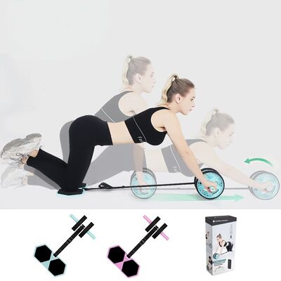 Home Fitness Kit de rodillos con ruedas antideslizantes y correa ajustable para entrenamiento de fuerza abdominal y central