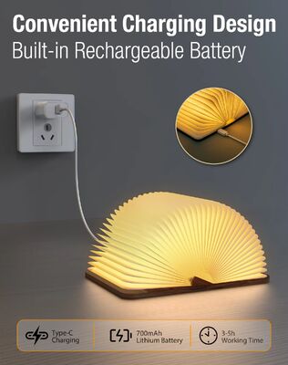 Mini luz nocturna de led recargable luz de libro de lectura plegable luz de libro LED luz de noche USB