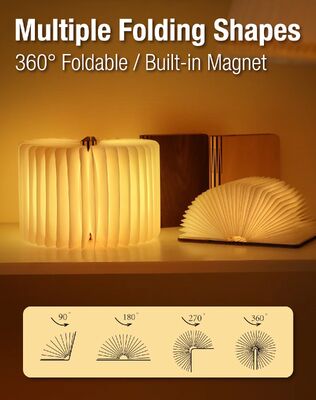 Mini luz nocturna de led recargable luz de libro de lectura plegable luz de libro LED luz de noche USB