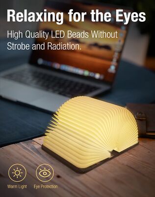 Novedad Libro plegable Luz 5 colores Luz nocturna plegable Lámpara de mesa portátil