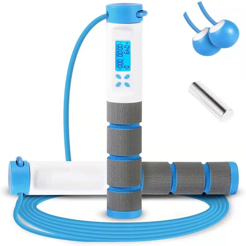 Cuerdas de salto de fitness Unisex 157 G ejercicio en casa velocidad ponderada Cuerdas de salto con contador y cordless inteligente