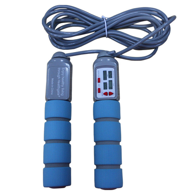 Cuerdas de salto de acondicionamiento físico ABS mango Pérdida de peso Cuerdas de salto para el hogar Cuentador de bucle de acondicionamiento físico hasta 9999 OK-168 Azul
